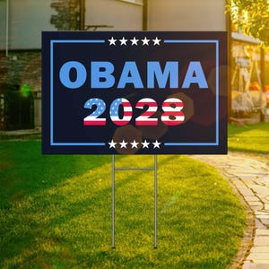 Obama 2028 Yard Sign, Anti Trump MAGA Fight Oligarchy Yard Sign, Liberal Leftist Progressive Antifascist Garden Sign, Resist Fascism Sign