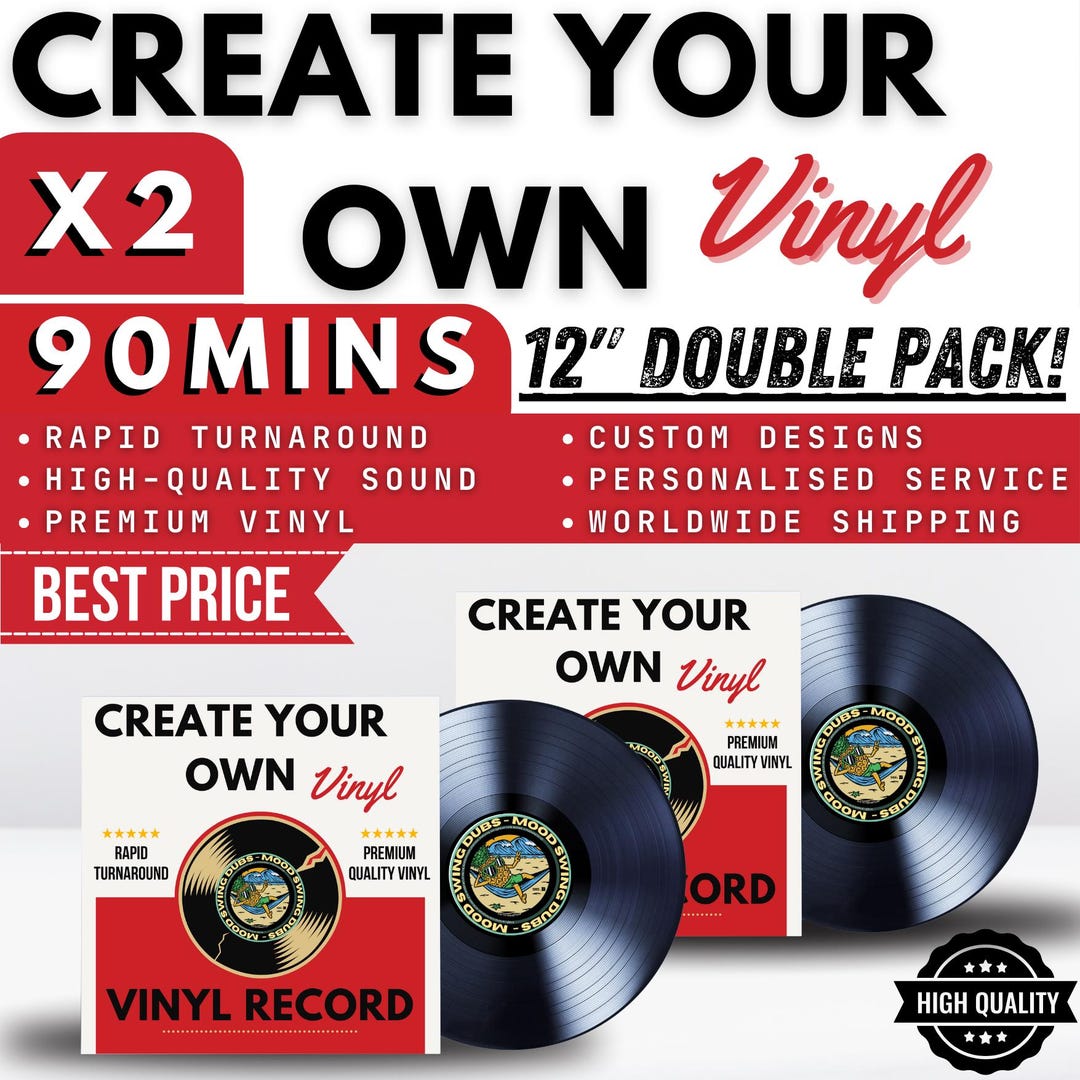 Custom Vinyl Record - 90 Minute Double Pack - Create Your Own Vinyl ...