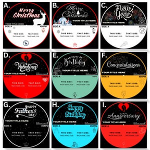 Custom Vinyl Record – Personalised Audio Record, Gift Template A - I