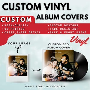 Custom Vinyl Record – Personalised Audio Record, Gift Album Cover & Labels