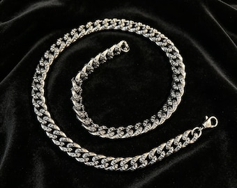 Vintage Thick Cuban Link Necklace，Gothic Retro Jewelry Gift