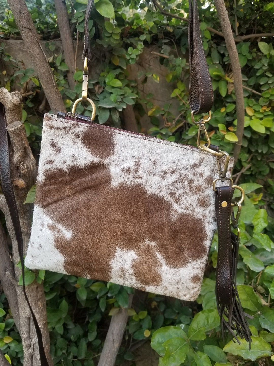 Simple Cowhide's Double Strap Shoulder Crossbody Bag main image 0