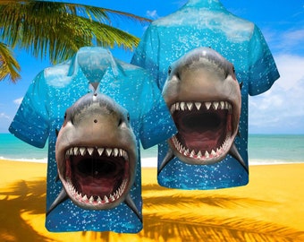 Assorted Hawaiian Shark Shirts, Sharks Aloha Shirt. Sharks Hawaii Shirt, Sharks Kids Button Up Shirt, Summer Vacation Shirt, Hawaiian Shirt