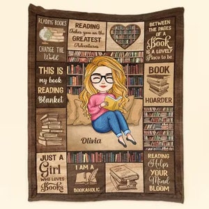 POQUSH Book Lovers Gifts Blanket 80x60,Gifts for Book Lovers Women, Women  Reading Gifts for Book Lovers,Book Reader Gifts,Book Club/Bookworm Gifts