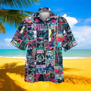 Cantina Party Hawaiian Shirt from Star Wars, Fictional Movie Button Up Shirt, Space Warrior Hawaiian Shirt, 3D All Over Print Shirt