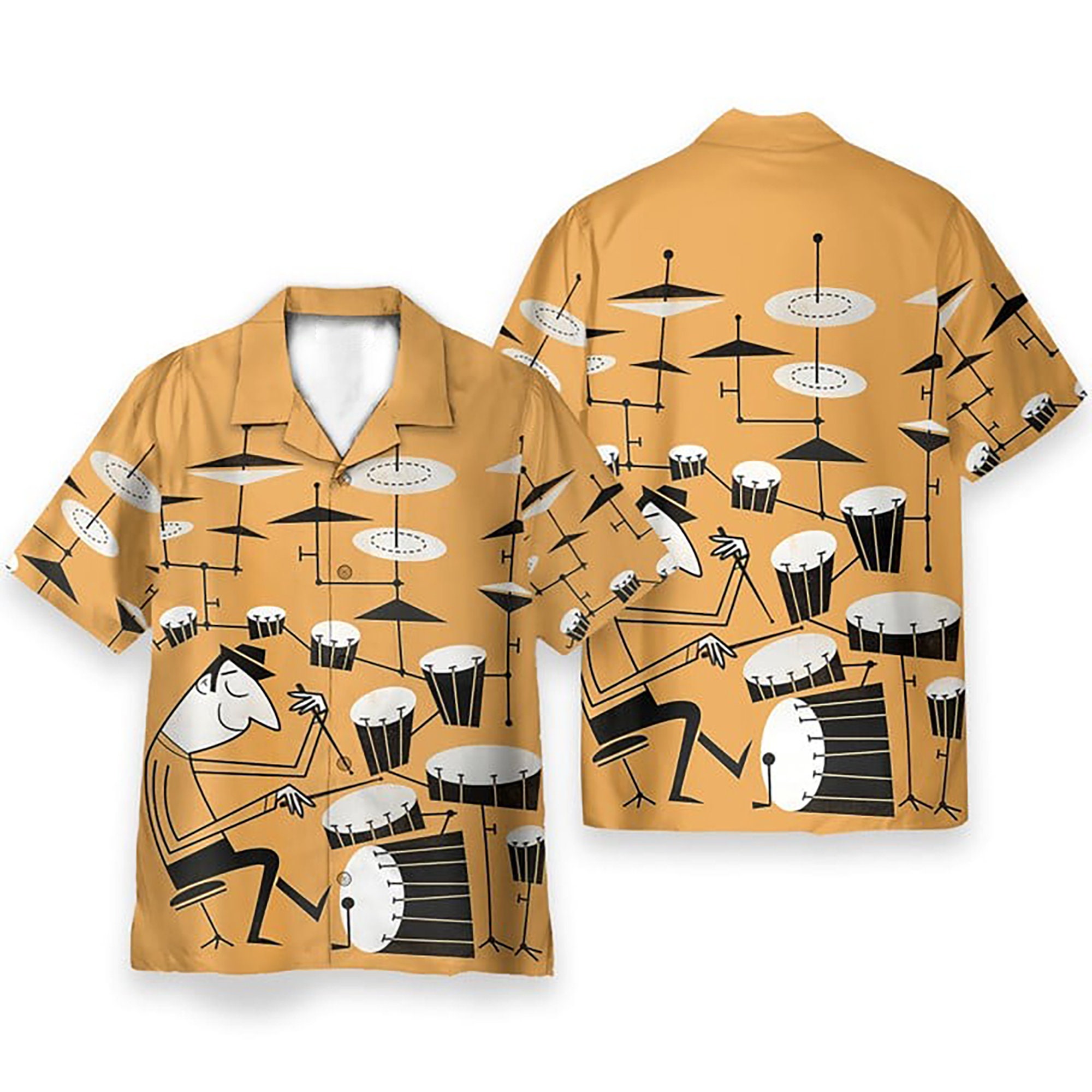 Discover Play That Beat Drummer Drums Classic Jazz Rock  Funny Meme Top Unisex Gift Hawaiian Shirt