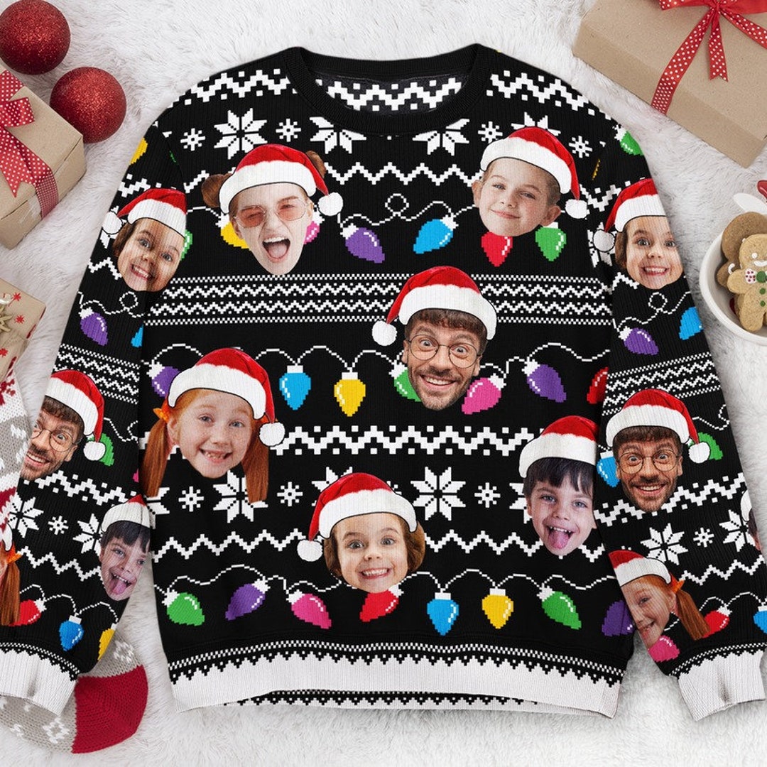 Custom Photo Ugly Christmas Sweater Personalized Photo Ugly Sweater, Christmas Gifts, Christmas ...