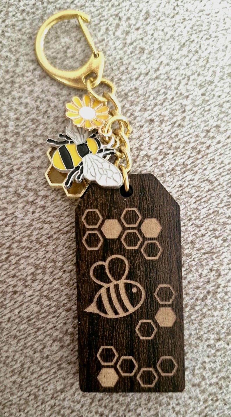 Bee Keychain With Charms - Etsy