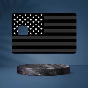Vinilo de tarjeta de crédito con bandera americana negra