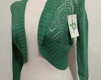 Handgestrickter Shrug Langarm Bolero Einheitsgröße 8-12 gestrickt