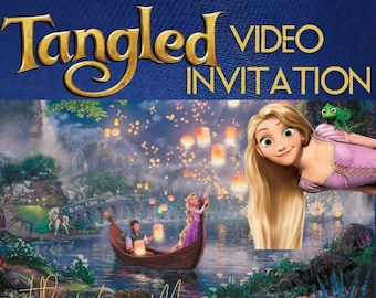 Tangled Invite, Tangled Party invite, Tangled Invitation, Tangled Birthday Invite, Tangled Animated invitation, Tangled Party, Rapunzel