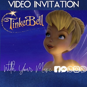 Tinker Bell Animiertes Video Einladung mit Musik, Tinker Bell einladung, Fee Einladung