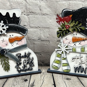 DIY Snowman Shelf Sitters | DIY Wood Crafts | Wood Blanks | Home Decor | Christmas Decor | Grapevine Cre8tions