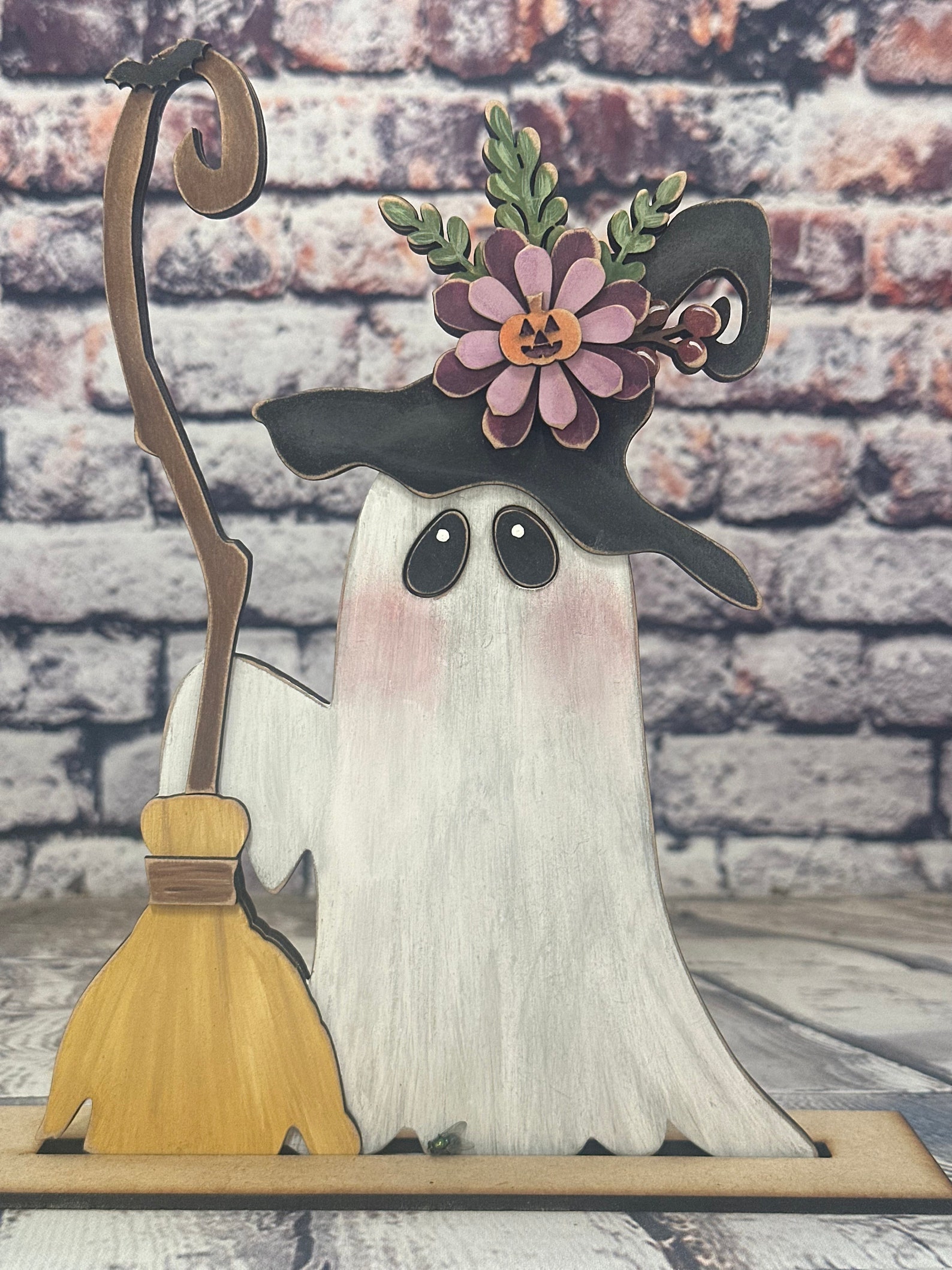 DIY Halloween Ghost With Broom | Unfinished Wood Craft - Etsy