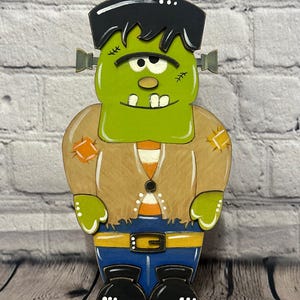 DIY Frankenstein Shelf Sitter | Halloween Decor | Home Decor | Wood Crafts | DIY | Wood blanks | Grapevine Cre8tions