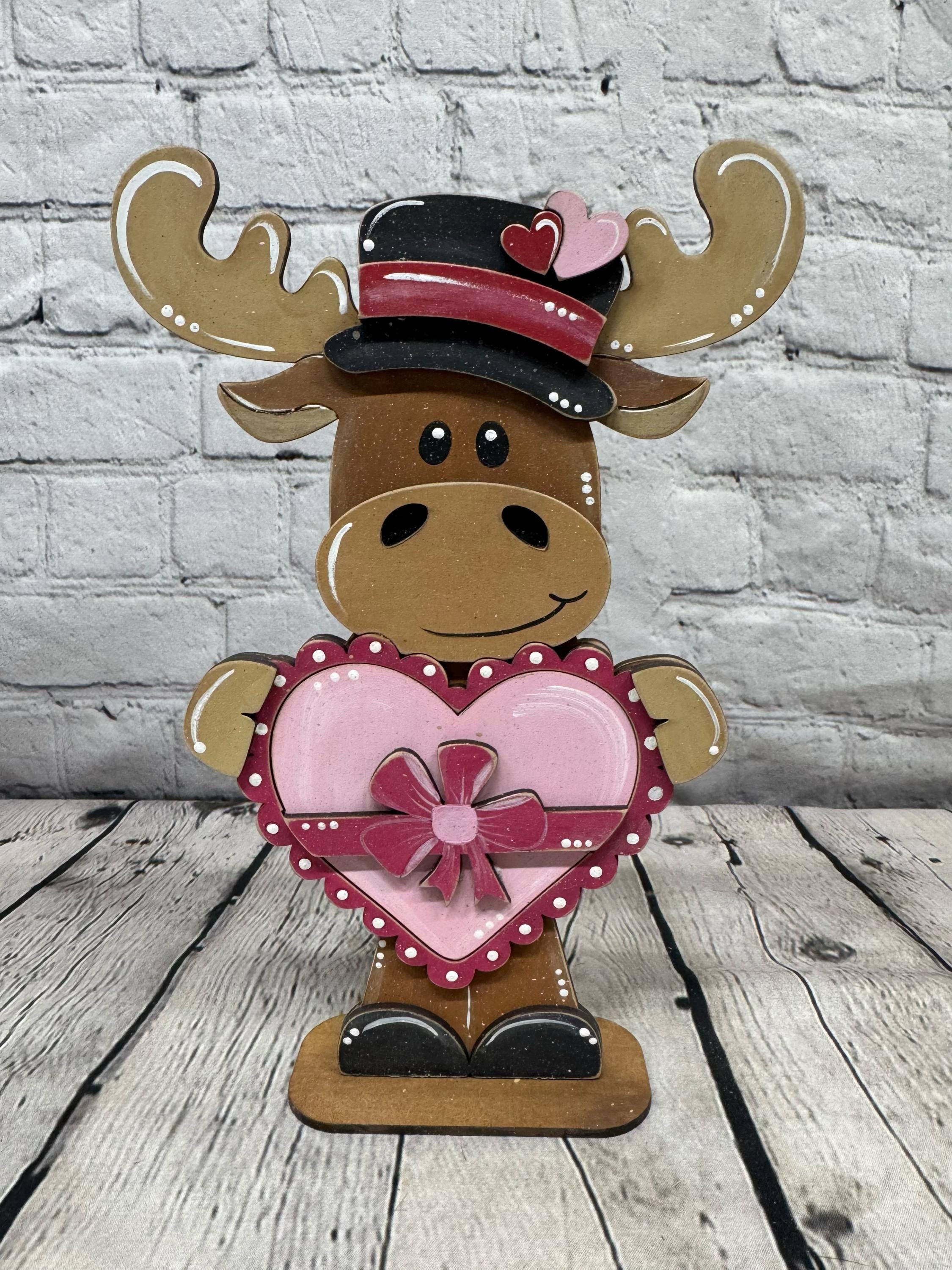 Valentine's Day Moose DIY Kit | DIY | Unfinished Wood Craft Blanks ...