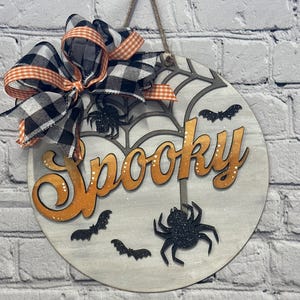 DIY Spooky Halloween Door Hanger | Halloween Decor | Home Decor | Wood Crafts | DIY | Wood Blanks | Grapevine Cre8tions
