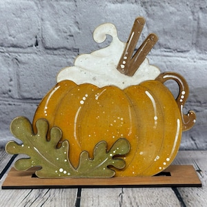 DIY Pumpkin Latte Fall Decor Kit | Unfinished Wood Crafts | DIY Wood Crafts | Home Decor | Grapevine Cre8tions