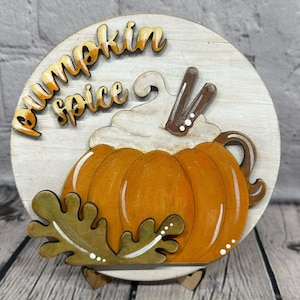 DIY Pumpkin Spice Latte Fall Decor Kit | Unfinished Wood Crafts | DIY Wood Crafts | Home Decor | Grapevine Cre8tions