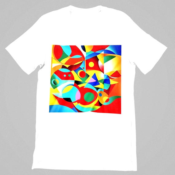 K#207 - Unisex oversized T-shirt with modern print – trendy streetwear shirt in beige & brown