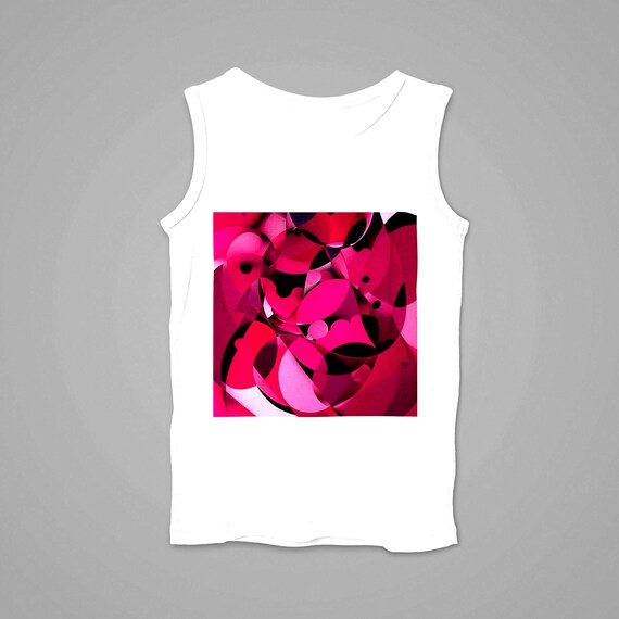 k#319 - Unisex tank top with pink and purple pattern – summer must-have for women and men