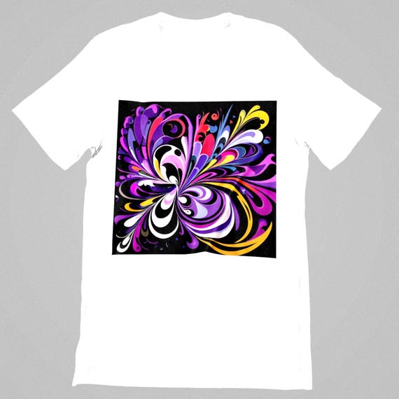 K#193 - Unisex street style T-shirt with purple swirl pattern – oversized look for trendsetters