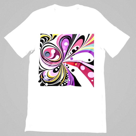 K#194 - Unisex T-shirt with trendy swirl print – Urban style for women & men