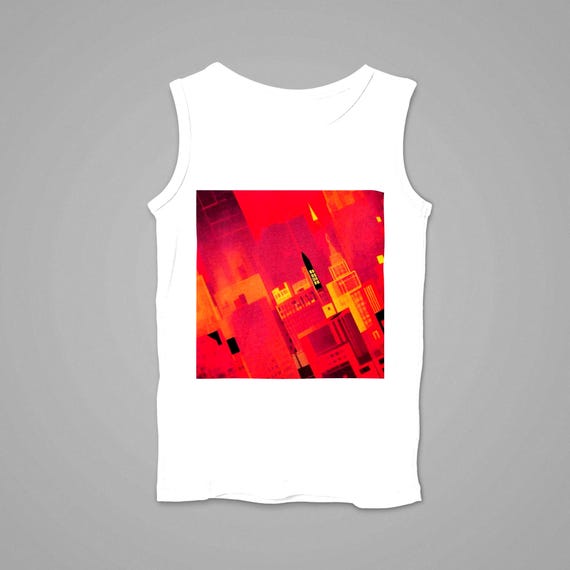 k#322 - Unisex tank top with city print – Urban summer look for fashion fans