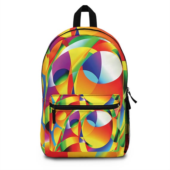 Colorful Backpack – Abstract Design for School, Leisure & Travel