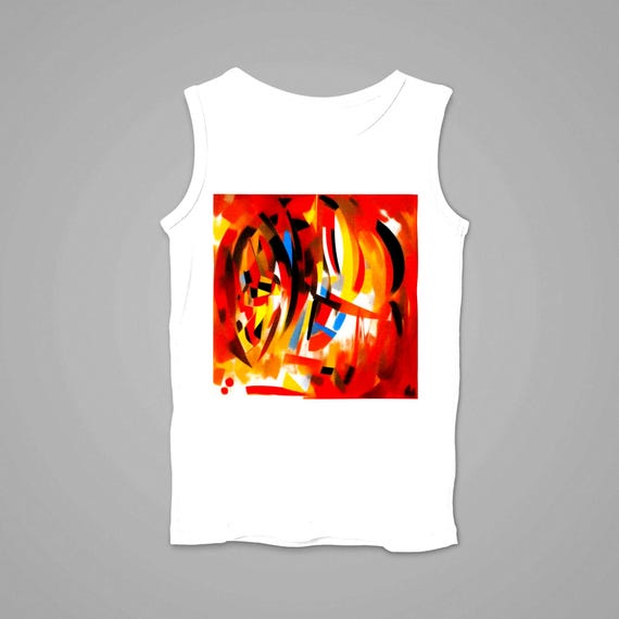 k#304 - Unisex tank top with colorful print – Trendy street style shirt for fashion fans