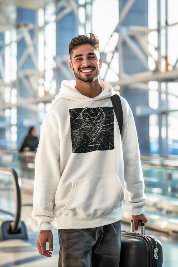 K#503 - Abstract Line Art Hoodie – Minimalist design for modern streetwear