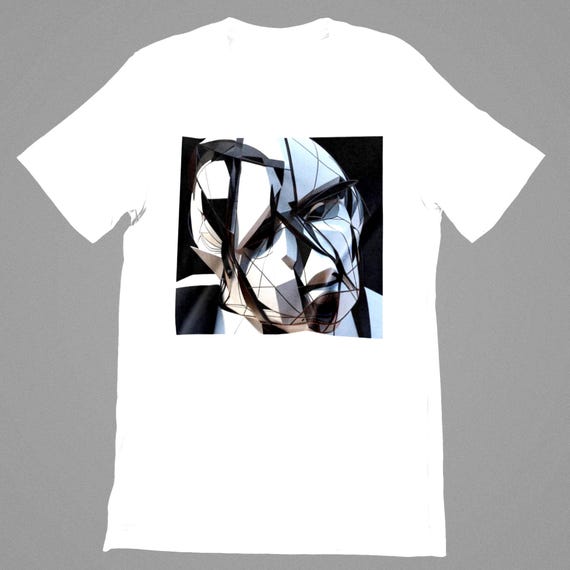 K#108 - Unisex T-Shirt with modern face motif – Trendy streetwear shirt for men & women