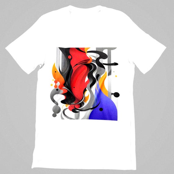 K#197 - Unisex T-Shirt with Color Swirl Print – Oversized Streetwear Shirt
