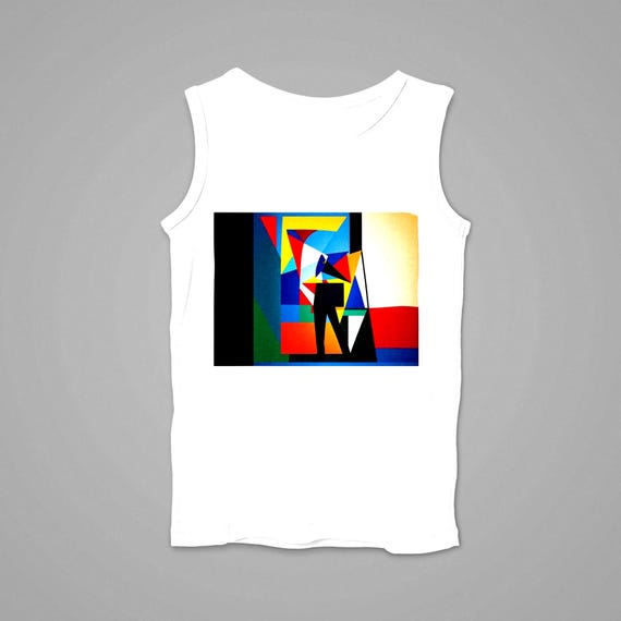 K#301 - Abstract Art Crop Top | Fashionable Statement Shirt for Art Lovers | Summer Streetwear