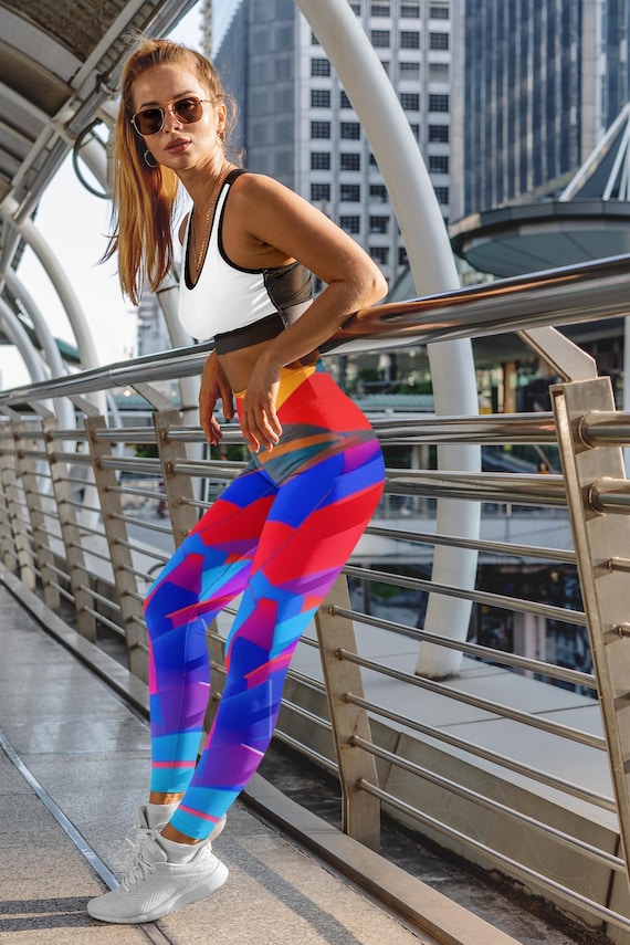 Abstract Women's Leggings - Colorful Design for Fitness & Leisure