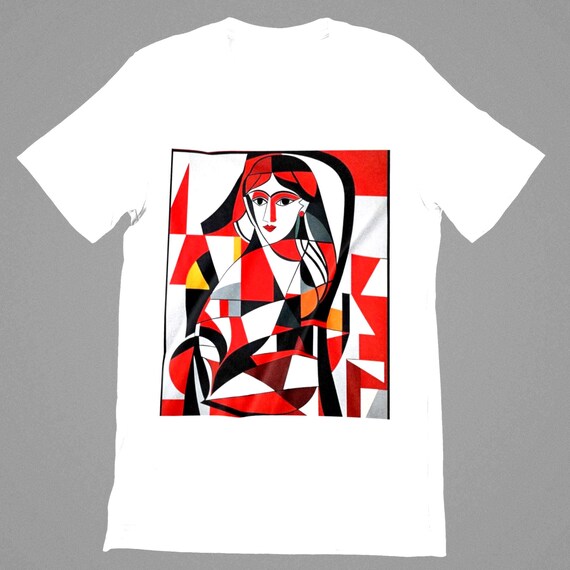 K#135 - Abstract Art T-Shirt for Women | Modern Graphic Tee | Streetwear Style with Art Motif