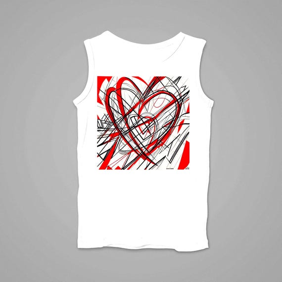 k#317 - Unisex tank top with heart print – street style with emotion & statement
