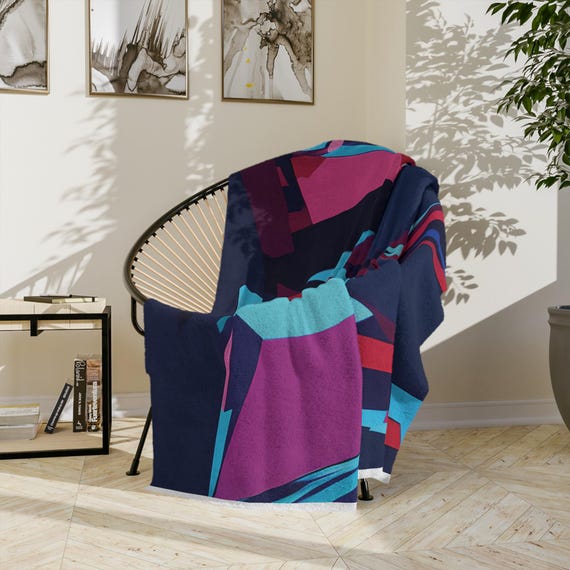 Designer blanket – abstract art in bold colors for your home