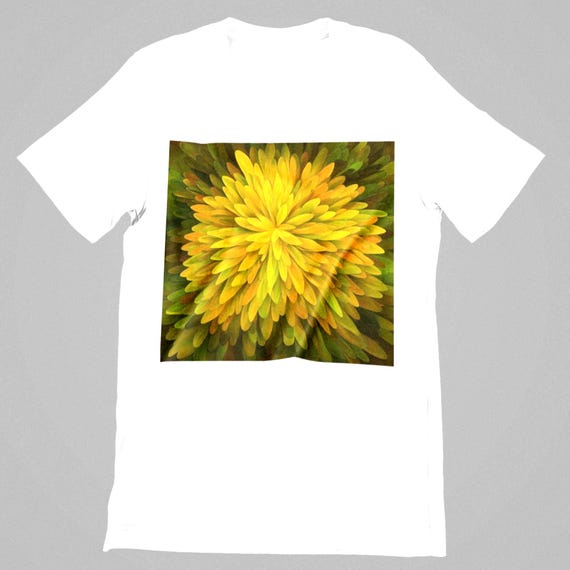 K#201 - Unisex T-Shirt with Mandala Print – Oversized Shirt in Yellow Green | Urban streetwear style