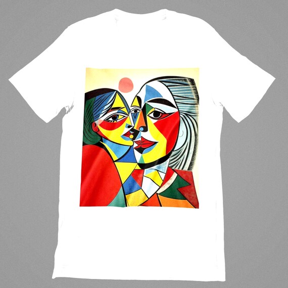 K#113 - Unisex T-Shirt – Colorful face motif in a trendy look for women and men