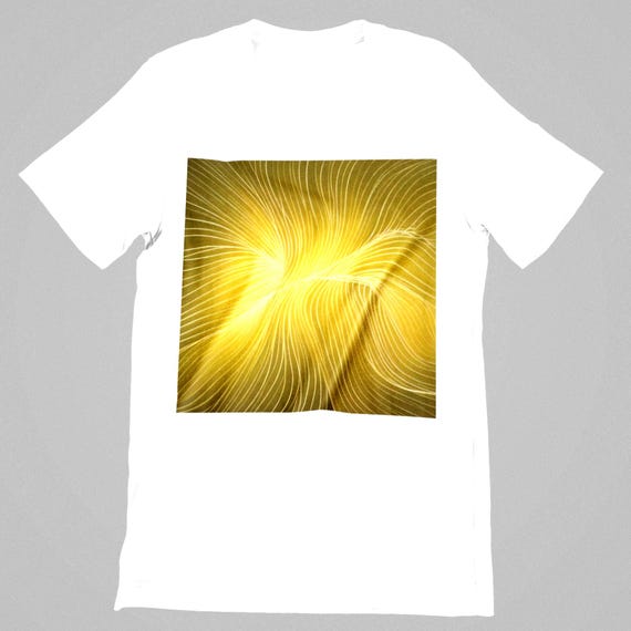 K#202 - Unisex T-Shirt with yellow line pattern – Oversized Streetwear Shirt for Women & Men