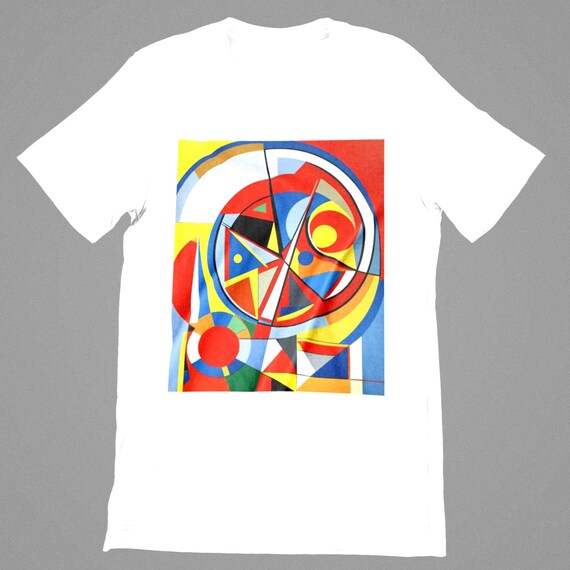 K#188 Unisex Shirt with Geometric Power Print – Trendy T-Shirt for Women & Men | Street Style Look 2025