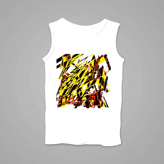 k#307 - Sporty unisex tank top with graphic print – urban look for fitness & leisure