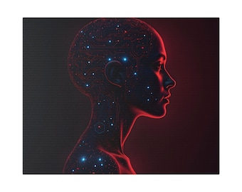 Cosmic Art Canvas Print - Futuristic Wall Decor, Starry Night Art, Gift for Tech Lovers, Sci-Fi Decor, Modern Home Art