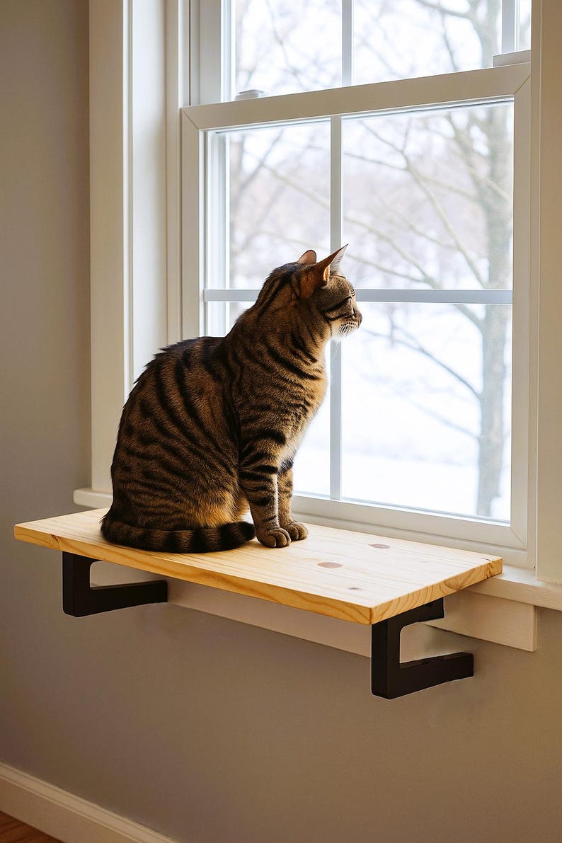 Windowsill Shelf Extender | Clever Cat Bed: - No Screws, Easy Mounting, Happy Cats! image 2