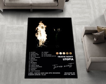 Couverture d'album Travis Scott, couverture d'album Utopia, couverture d'album, carpettes, tapis personnalisé, affiche de couverture d'album, tapis de décoration intérieure, tapis lavables