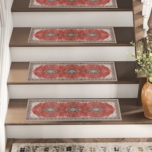 Vintage Stair Treads|Traditional Stair Step Rug|Stair Rug|Stair Runner|Stair Treads|Stair Decor|Non-Slip Rug|Machine Washable Rugs
