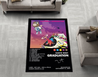 Couverture d'album Kanye West, couverture d'album, couverture d'album de remise des diplômes, carpettes, affiche de couverture d'album, tapis d'intérieur, tapis de décoration d'intérieur