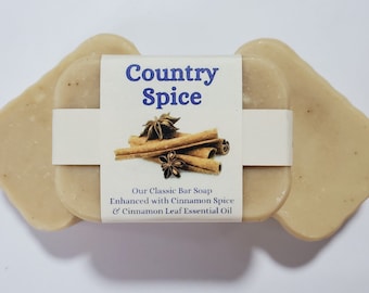 Country Spice Barres de savon biologiques naturelles faites à la main Huile essentielle végétalienne Naturellement parfumée Nourrissante Peau sensible Hydratante saine