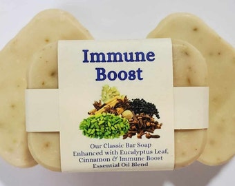 Immune Boost Handmade Natural Organic Soap Bars Vegan Essential Oil Naturally Scented Nourishing Sensitive Skin Moisturizing Healthy